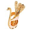 6Pcs Coffee Dessert Fork Set Metal Swan Base Holder Dessert