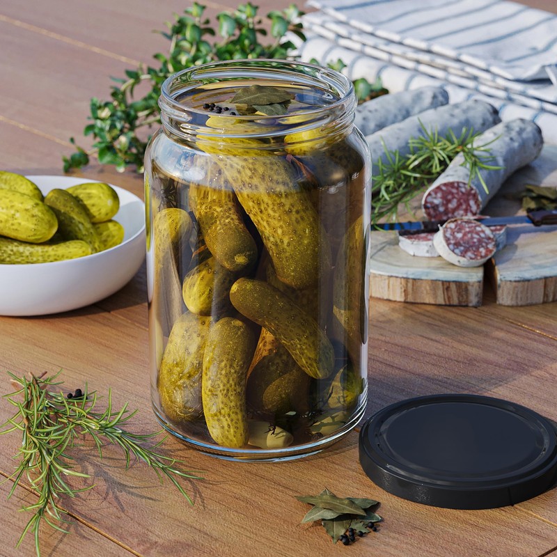 WELLGRO 12 x preserving lids TO 100 black - replacement
