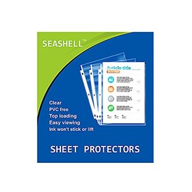 Seashell 200 Pack Heavy Duty Sheet Protectors 8.5 x 11,Clear Paper Protectors for 3 Ring Binder, Letter Size Plastic Sleeves for Binders, Durable, Archival Safe,Top Loading for 8.5 x 11 Inch Sheets