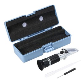 Domary Salinity Refractometer Handheld Seawater Hydrometers Optical Salinity Tester Portable ATC Refractometer, Dual Scale: 0-100‰ & 1.000-1.070 Specific Gravity, Saltwater Tester for Aquarium