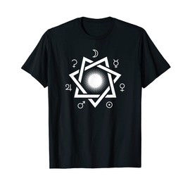 7 Pointed Fairy Star Heptagram With Planet Signs And Star T-Shirt