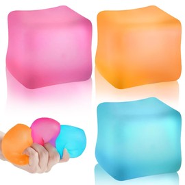 NIAWEA 3pzs Cubos de Juguetes Antiestres con Relleno de Gel,5.5cm Cubos de Fidget Toys Squishy,Juguetes Sensoriales para Aliviar el Estrés,Regalo Pop it para Escuela,Cumpleaños, Fiesta,Niños y Adultos