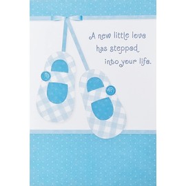 A New Little Love Has Stepped Into Your Life - Congratulations On Birth of Your New Baby Boy Son Greeting Card