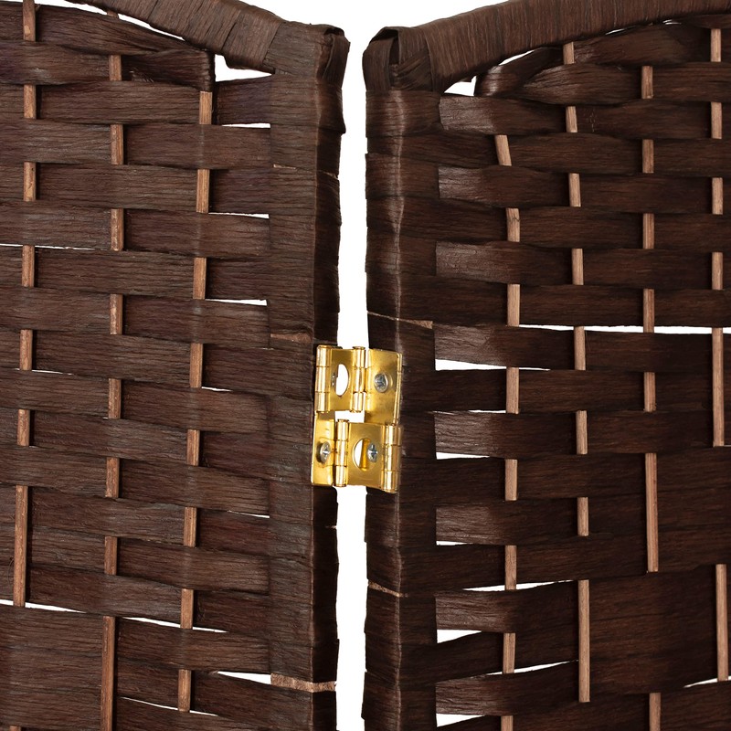 Red Lantern 4 ft. Short Diamond Weave Fiber Folding Screen