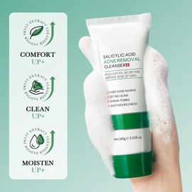 Facial Cleanser with Salicylic Acid, Gentle Facial Cleanser for Facial Cleansing, Anti Pimple Wash Gel Face, for Deep Pore Cleansing, Relief of Acne, Moisturising and Hydration