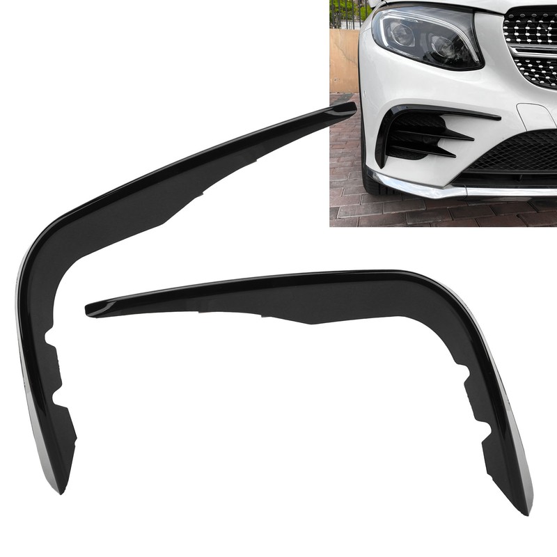 Front Bumper Wind Knife Fin Car Gloss Black Fog Light