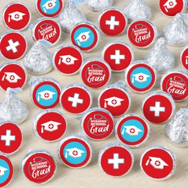Big Dot of Happiness Nurse Graduation - Medical Nursing Graduation Party Small Round Candy Stickers - Party Favor Labels - 324 Count