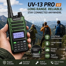 Multi-Band Two-Way Radio for Outdoor Communication – Type-C Rechargeable Walkie Talkie for Camping & Worksites