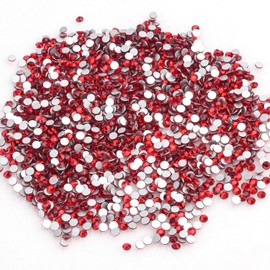 DIAO79NI Rhinestones 1440pcs SS3 Glass Nail Art Crystal Red Flatback Gemstones for Crafts Nails Makeup Bags and Shoes Decoration（SS3, Red）