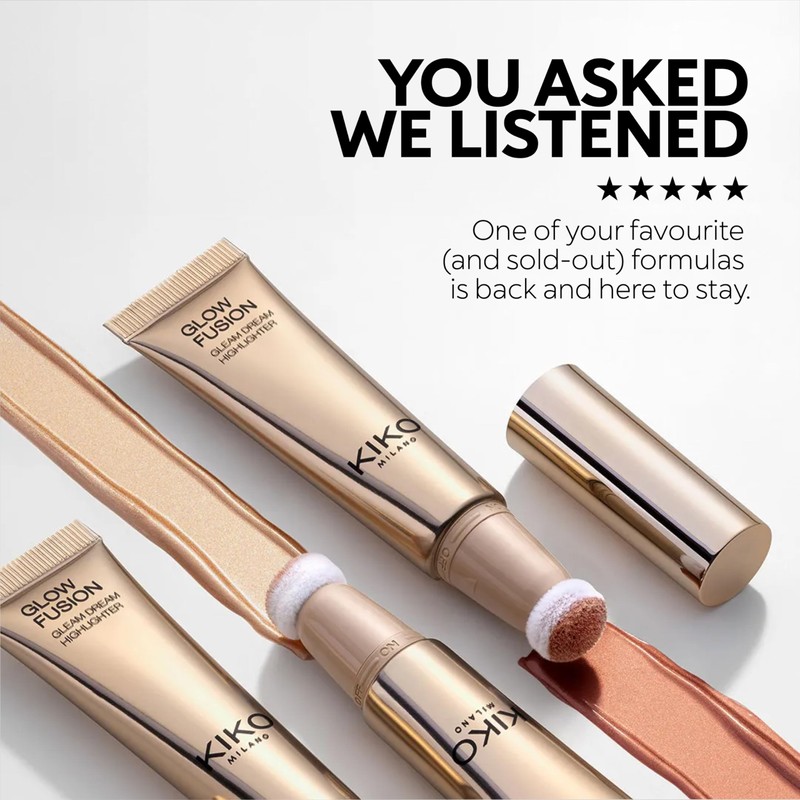 KIKO Milano Glow Fusion Gleam Dream Highlighter 1, Liquid Face
