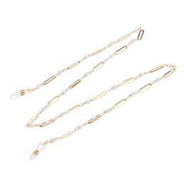 JUASHINE Glasses Chain, Eyeglass Strap For Women Sunglasses, 1 Pack Eyeglasses Chain Around Neck, Eye Glasses Holders Sunglasses Eyewear Retainer Beaded Glasses, Gold