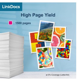 LinkDocs LC406 Magenta Compatible Ink Cartridges Replacent for Brother LC406 LC406XL M to use with Brother MFC-J4535DW MFC-J4345DW MFC-J4335DW MFC-J5855DW MFC-J5955DW MFC-J6555DW MFC-J6955DW Printer