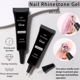 VOTACOS Nail Art Pearls Rhinestones with Glue Gel Flatback Cream Pearls AB Rhinestones Nail Charms Mixed Size 0.04-0.2in Nails Gems Pearl Accessories for Women Nails Design Decoration