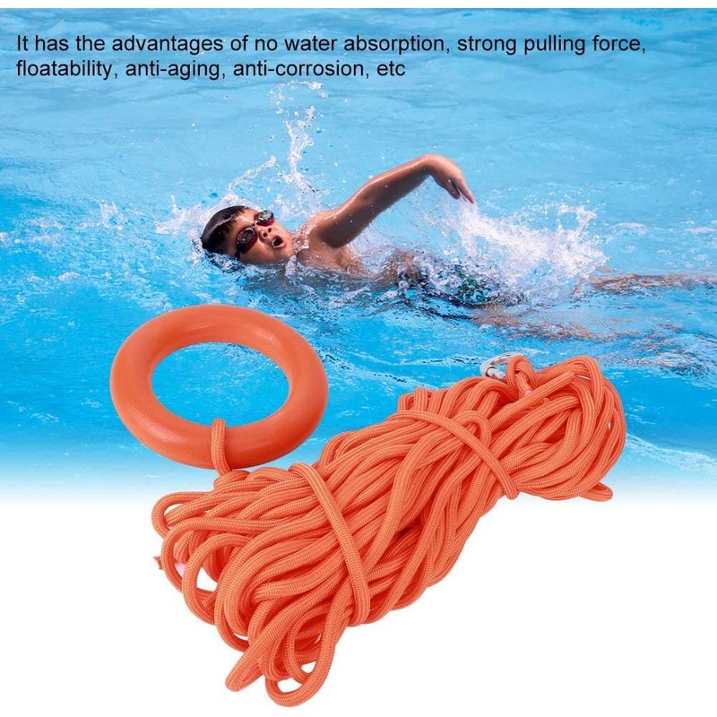 Water Floating Lifesaving Rope, 30m Outdoor Professional Throwing Rope, with