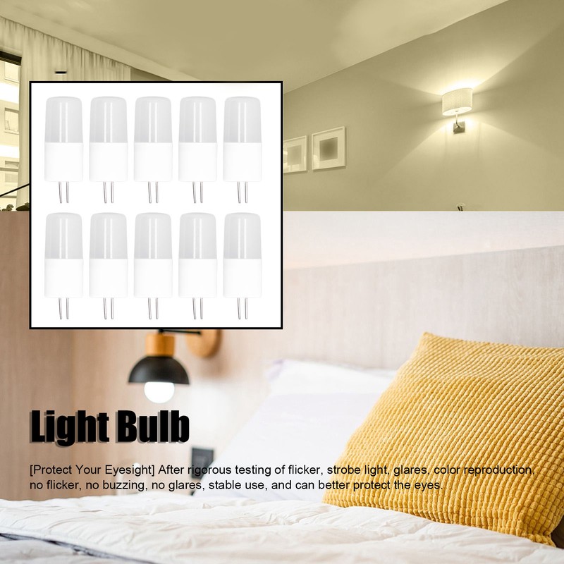 10PCS G4 Light Bulb Warm White LED Light Ceiling Lamp