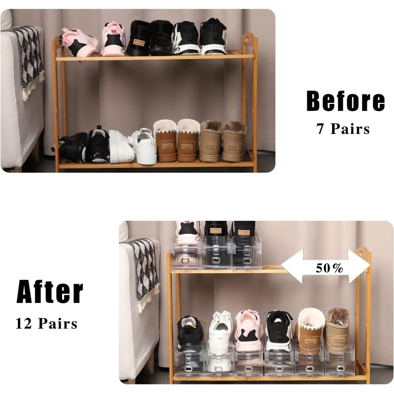 Uni HIMO 20 Pack Shoe Slots Organizer Adjustable Level Shoe