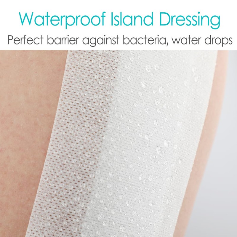 10 Pcs Waterproof Adhesive Island Dressing 4"x14" for Post Knee