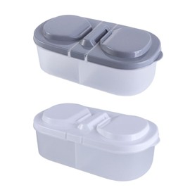Kopida 2 Pcs Food Storage Containers with Lids, Plastic Double Compartment Fridge Storage Organizer Boxes, Food Container for Pantry Organization and Storage