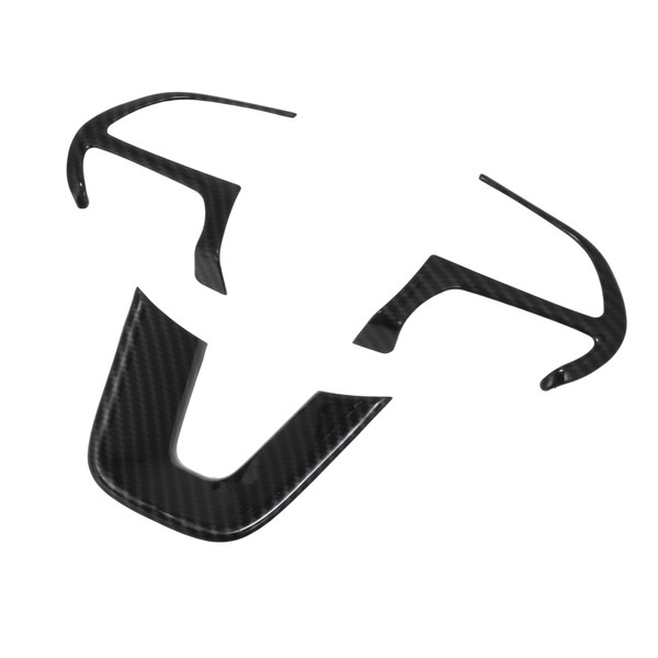 X AUTOHAUX ABS Plastic Carbon Fiber Pattern Black Interior Steering