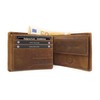 Lemasi Genuine Leather Wallet with RFID Protection, 3D Skull, Eyelet