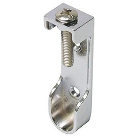 Oval Wardrobe Rail Hanging END Supports Rail Brackets 15mm Wide Polished Chrome x4