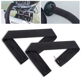 2PCS 48-Inch Trolling Motor Cable Sleeve,Zippered Rigging Sleeve,Made of Neoprene Thick Trolling Motor Wire Cover,Great for Cover Wire and Extension Cords, Organized Cable Management(Black)