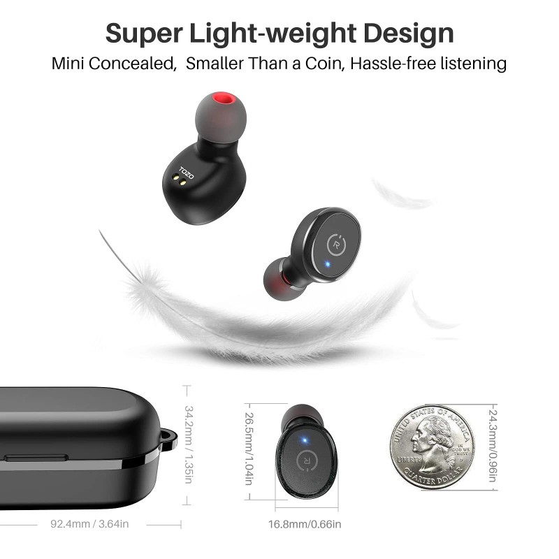 Tozo T10 Wireless Earbuds Bluetooth 5.3 Professional Tuning Ipx8 Waterproof