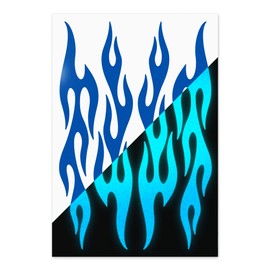Reflective Decals Flames Set – Retro Fire Safety Sticker Kit – Flame Reflector Stickers - Seward Street Studios (Blue)