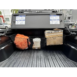 EACCESSORIES EA Trunk Organizer Cargo Net for Toyota Tacoma 2005-2026 – 3 Pocket Envelope Style Cargo Net for Pickup – Premium Mesh Car Trunk Organizer Vehicle Carrier Storag – Compatible with Tacoma