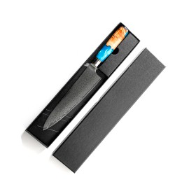 LONSDOW Luxurious 67 Layers Damascus Kitchen Knife Set Chef Nakiri Utility Santoku Sushi Sashimi Paring Kitchen Knives Setcolor: Blue DMS-007, kitchen knife size: 7 Inch