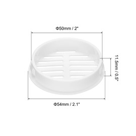 QUARKZMAN Pack of 20 50 mm/2 inch Ventilation Grille Round Soffit Ventilation Grille, White Plastic Festoon Ventilation Cover for Bathroom, Home, Office, Kitchen, Cabinet, Wardrobe