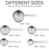 Stainless Steel Measuring Cups and Spoons Set, 5Pcs With Ring