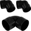 Solvent Black Waste Pipe 90-Degree Knuckle Bend Fitting, 50mm, Pack