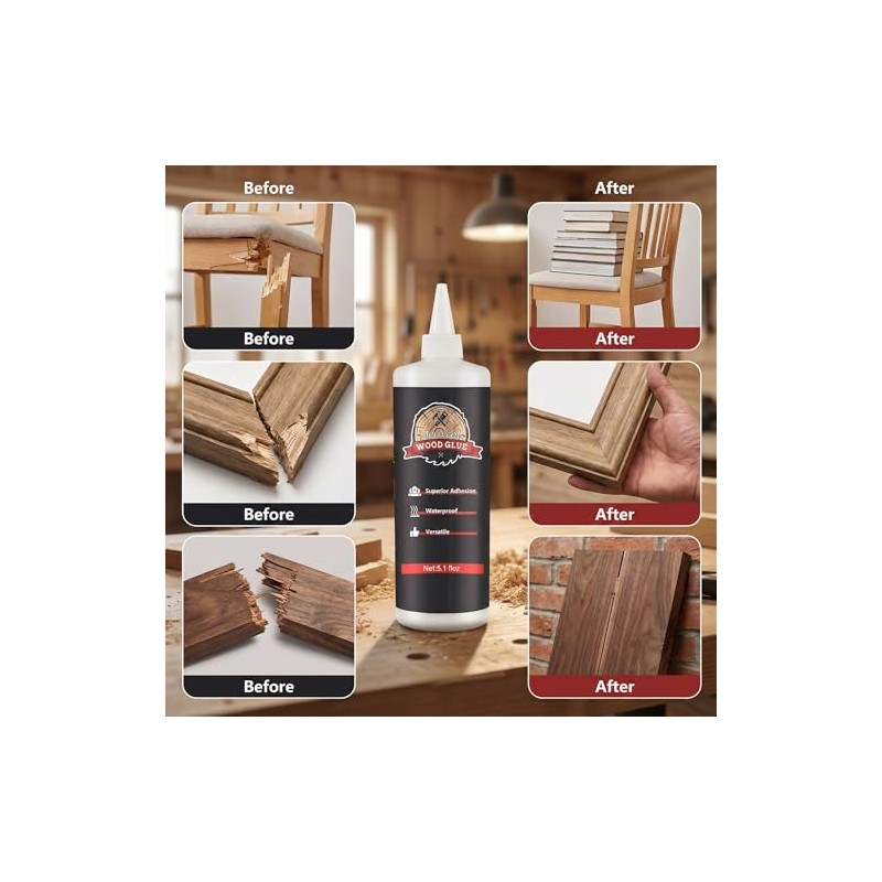 Meuvcol - Pegamento de madera transparente, resistente a la intemperie