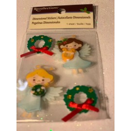 RECOLLECTIONS 3D STICKERS CHRISTMAS HOLIDAY ANGELS RARE STICKERS