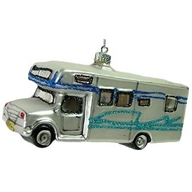 Glass Class C Motor Home Camper RV Camping Equipment Hanging Christmas Tree Ornament