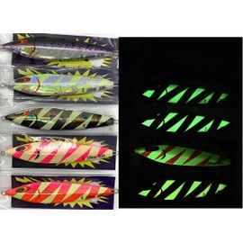 Sea Falcon Z Slow Pitch Glowing Sinking Saltwater Vertical Fishing Jig 150g 100mm, Sardine