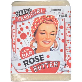 FILTHYFARMGIRL.COM Rose Butter Bath Bar All Natural Rose Soap Bar, White