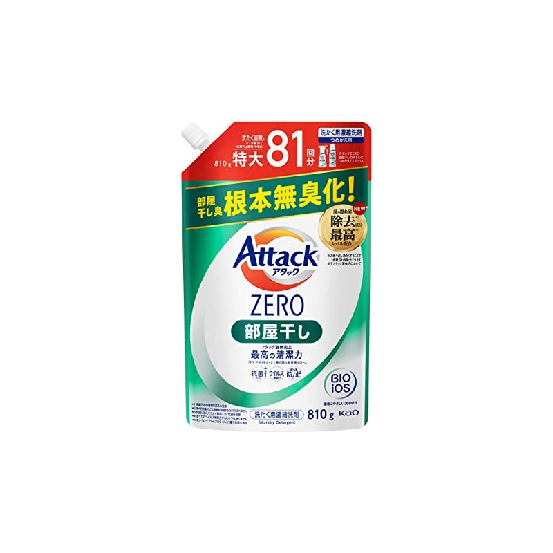 Kao Attack Zero Room Drying, Refill, Extra Large, 28.6 oz