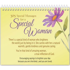 Special Woman Christian Perpetual Calendar - 365 Special Messages and Verses To Brighten Your Day - Free standing for table or desktop - 4 x 4.5, yellow