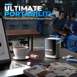 Nelko Label Maker Machine with Tape, PM220 Bluethooth Label Printer, 2 Inch Portable Thermal Printer for Small Business, Logo, Clothing, Sticker Printer for Phones & PC, with 3 Labels, White