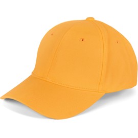 styleBREAKER Unisex 6 Panel Baseball Cap Brushed Cotton Velcro Adjustable Plain Baseball Cap for Men and Women, golden yellow, Unit size