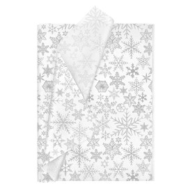 50pcs 50 * 35cm Sliver Tissue Paper with Snowflake,50 * 35cm Wrapping Paper Bulk for Christmas Xmas DIY Gift Decorations