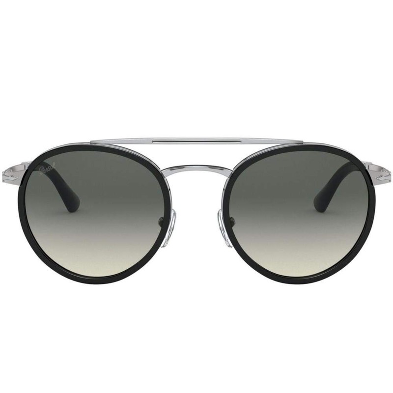 Persol PO2467S Round Sunglasses, Silver/Black/Grey Gradient, 50 mm
