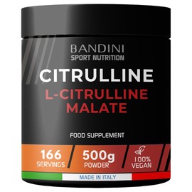 Bandini® L-Citrulline Malate 500g, 3g L-Citrulline Malate Daily Dose, Citrulline Malate Formula in a 2:1 Ratio Perfect for High Intensity Workouts, Flavourless Powder