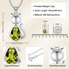 Odinstone Cat Birthstone Necklaces Jewelry Sterling Silver Cat Pendant Necklace