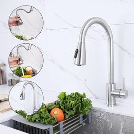 Cabezal de rociador para grifo de cocina, boquilla de 3 funciones, conector G1/2, extraíble hacia abajo y hacia afuera, manguera de grifo de cocina, rociador con filtro, cabezal de rociado para