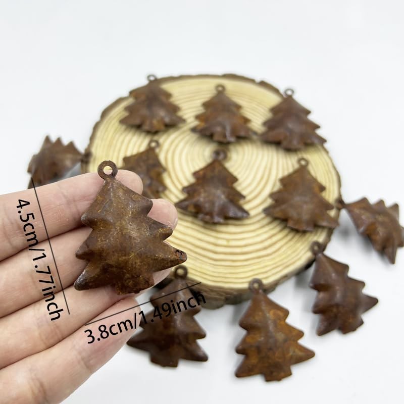 Generic 20pcs, Rusty Metal Bells Christmas Tree Bell Decorations Metal