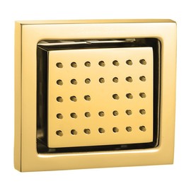 Cascada Modern Solid Brass 34-Nozzle 4 Inch Square Body Spray Shower Jet | Wall Mounted Massage body spray shower jet (Polished Gold)