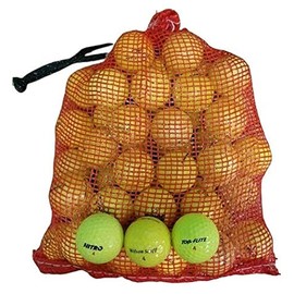 Color Various Brands Recycled Golf Balls in Mesh Bag (Yellow 48 Pack)